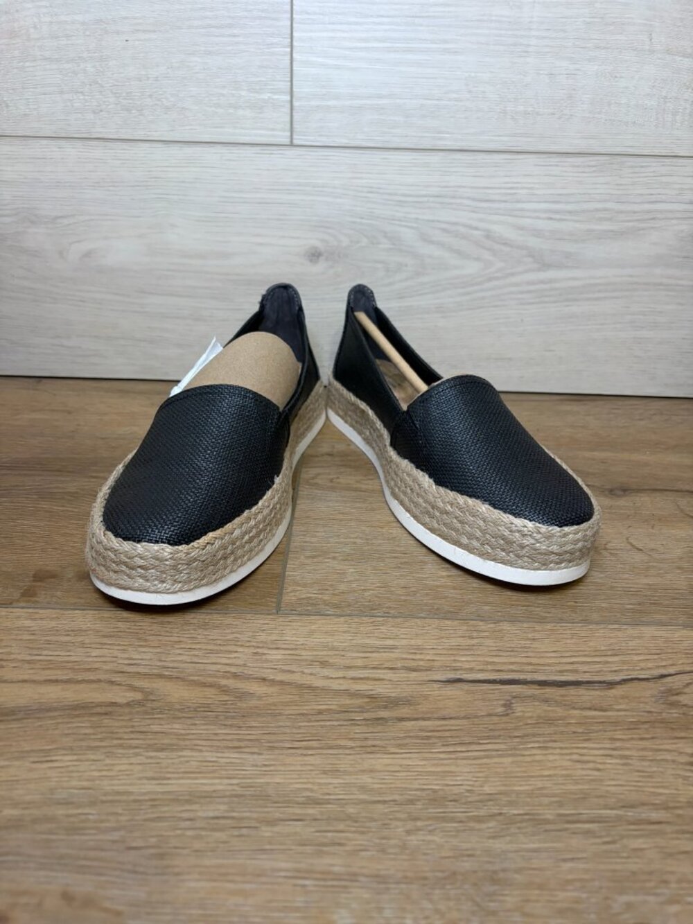Arche Black‎ Slip-On Espadrille with Braided Jute Platform 6M